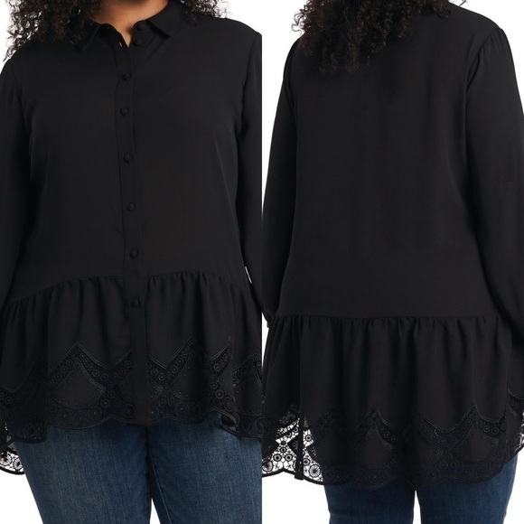 Vince Camuto Audrey New With Tags Semi Sheer Button Front Oversized Tunic - Picture 1 of 12
